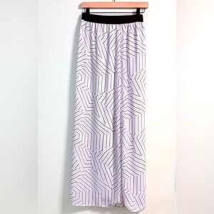 Worthington Geo Print Maxi Skirt L | Black White Minimalist Work to Weekend